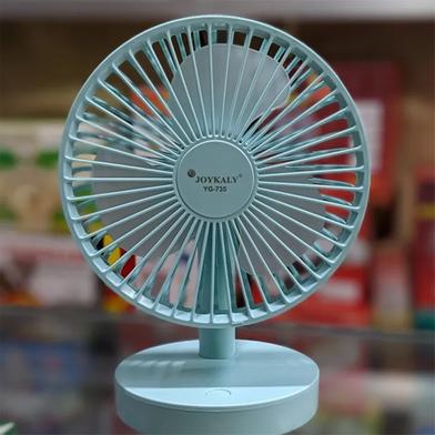 Joykaly YG-735 Rechargeable Portable Desk Fan – 2400mAh Lithium Battery, 3-8 Hours Backup, 90° Adjustable Angle, 3-Blade Cooling Fan for Home & Office_img_3
