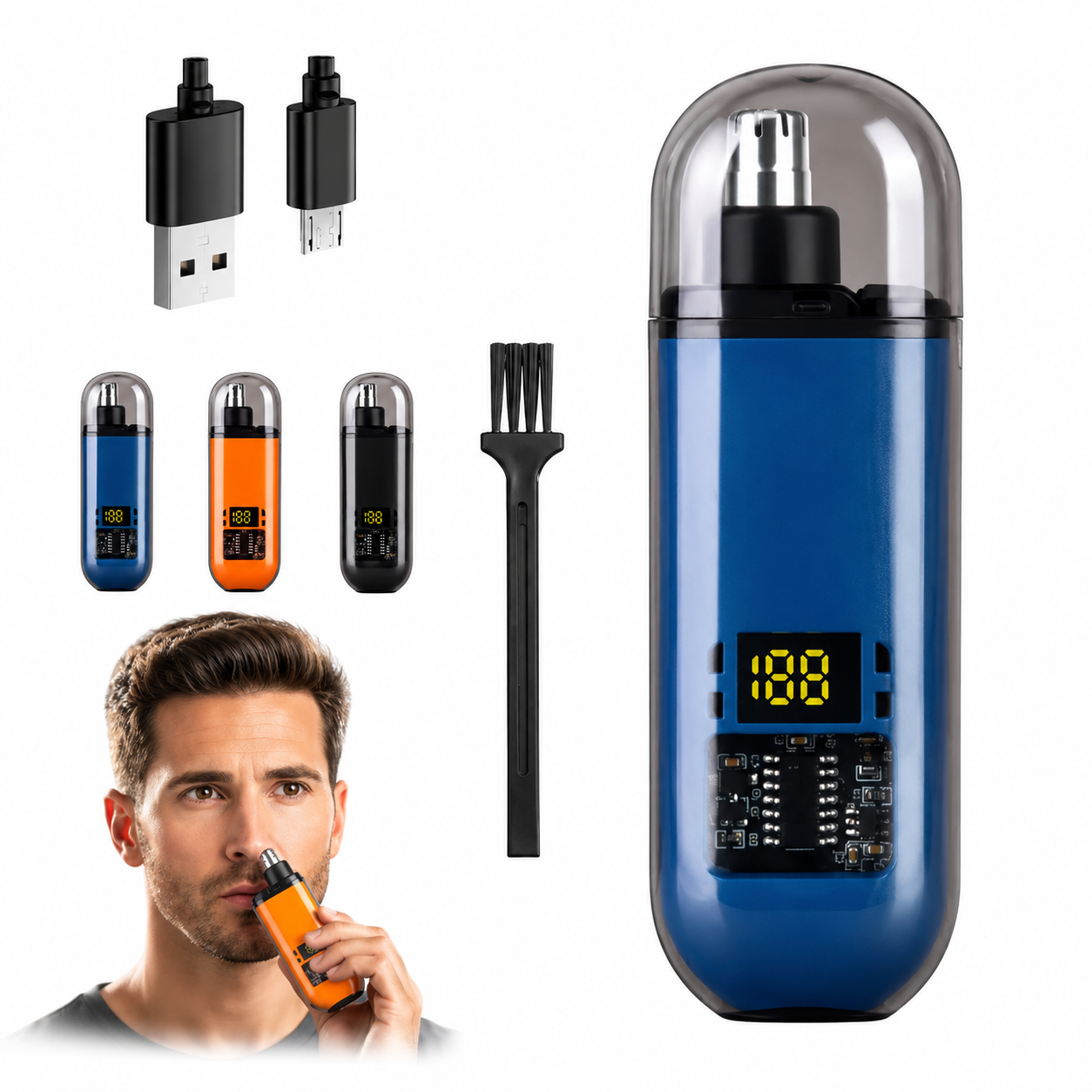 Rechargeable Electric Nose Hair Trimmer for Men & Women – Painless Stainless Steel Washable Grooming Kit with USB Fast Charging & Compact Travel Design_img_5