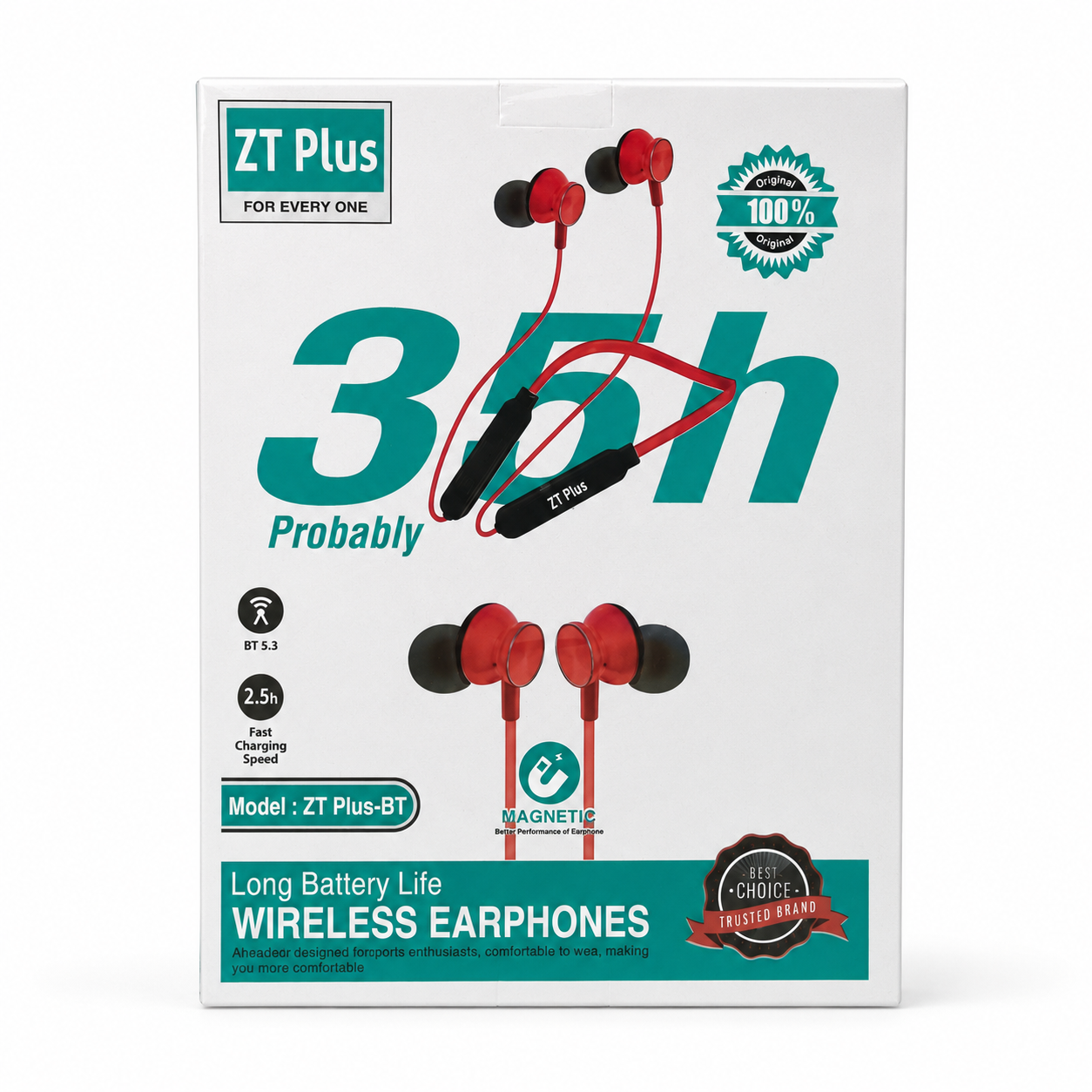 ZT Plus BT Wireless Neckband Earphone – Bluetooth 5.3 Headset with 35H Battery Life, Fast Charging, Deep Bass & Magnetic Metal Earbuds_img_3