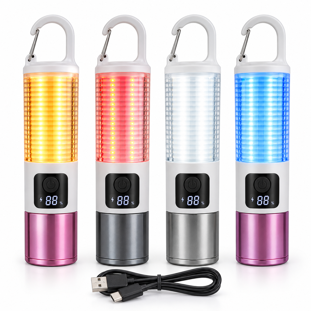Rechargeable LED Camping Flashlight – 500 Lumens Portable Tactical Torch with Big Floodlight, Digital Battery Display & USB Charging_img_3