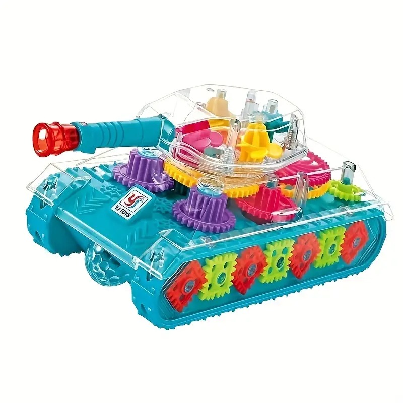 Transparent 3D Gear Toy Tank for Kids – Electric Mechanical Transparent Tank with Colorful Flashing Lights & Dynamic Sound Effects, Safe & Interactive Educational Toy Gift_img_2