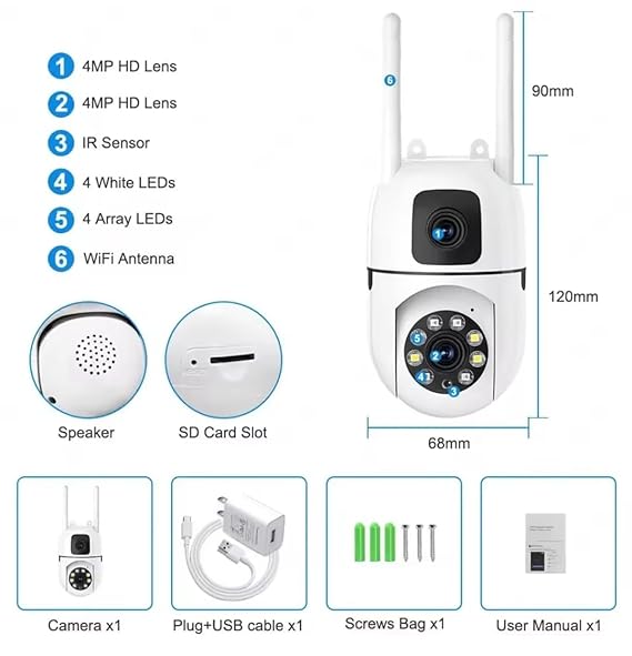 New V380 Mini Indoor PTZ Dual Lens 4MP HD Smart Home WiFi Security Camera – Baby Monitor with Night Vision, Two-Way Audio & Cloud Storage (SQ21-L)_img_4