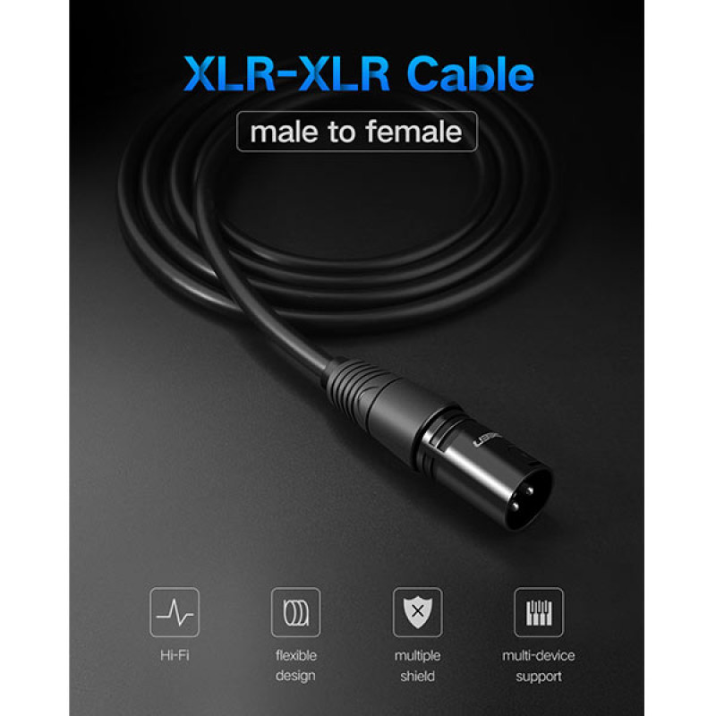 UGREEN AV130 (20714) XLR Male to Female Extension Cable (10M) – Oxygen-Free Copper, Gold-Plated Connectors, High Fidelity Balanced Audio Cord for Microphones & Studio Equipment_img_4