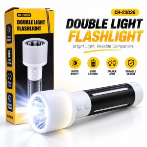 2-in-1 Rechargeable Double Light Torch & Reading Table Lamp – Multifunctional LED Flashlight & Camping Lantern with Dual Button Control & USB Charging_img_0