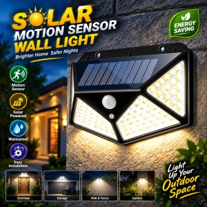 LED Outdoor Solar Motion Sensor Wall Light – 12W Waterproof Wireless Solar Spotlight with 3 Lighting Modes, 2200mAh Rechargeable Battery for Garden & Yard Security_img_0