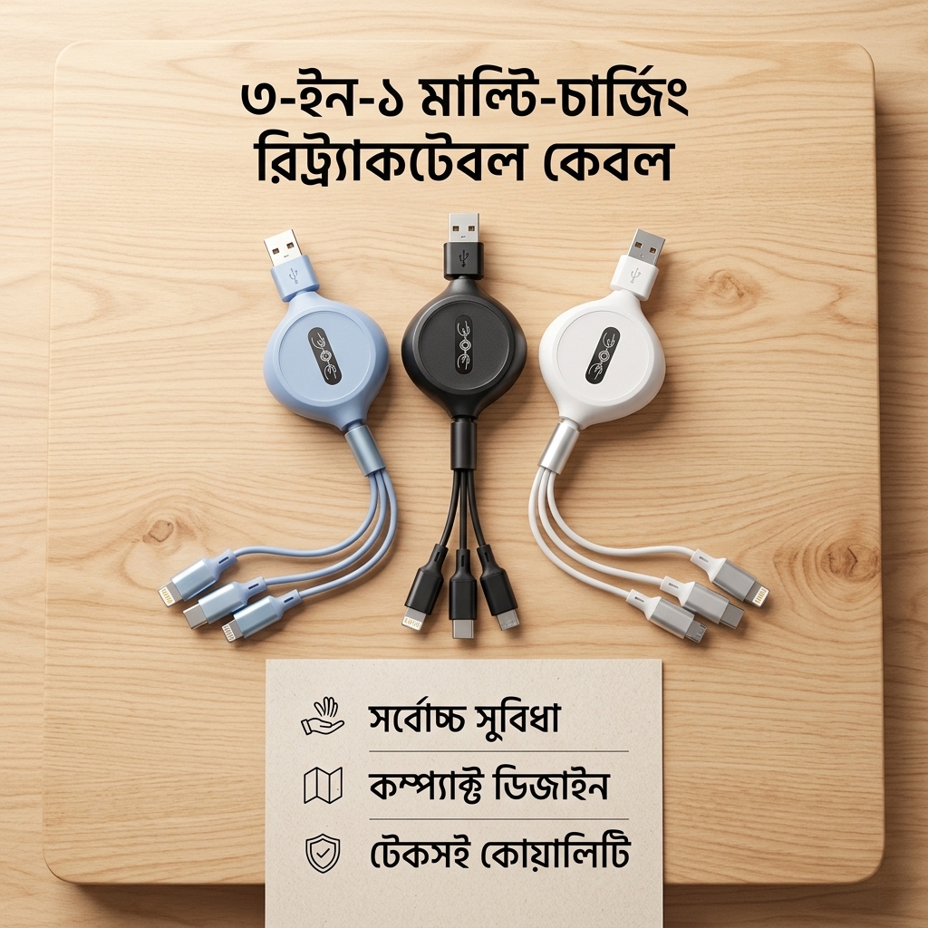 UFK 3-in-1 Retractable Super Fast Charging Cable (A031)_img_1