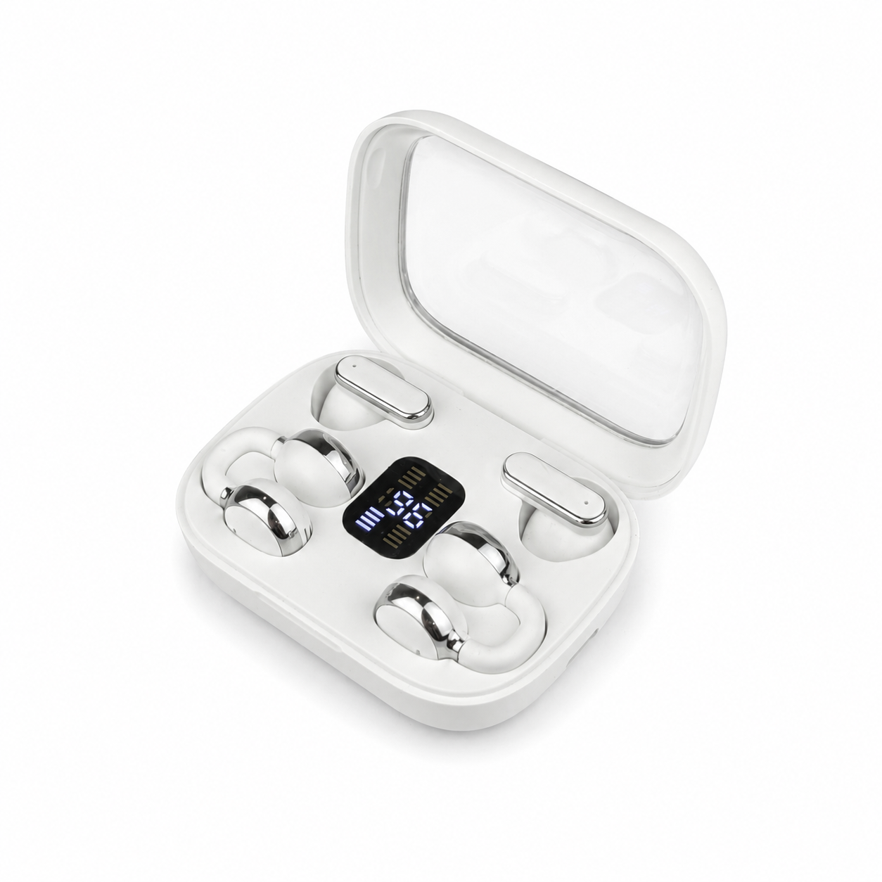 Q10 HiFi Stereo Sports Wireless Earbuds (2 Pairs) – 4-in-1 Combo Set with In-Ear & Open-Ear Clip Design, Bluetooth 5.4, LED Digital Display & IPX4 Waterproof_img_2