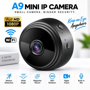 A9 Wi-Fi Night Vision Mini IP Camera – 1080P HD Wireless Security CCTV with 180° Wide-Angle Lens, Motion Detection, Loop Recording & Built-in Mic_img_0