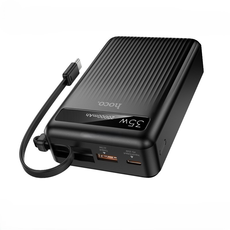 Hoco MMJ-04 20000mAh 35W PD Fast Charging Power Bank with Built-in Type-C Cable, LED Digital Display, QC3.0 & 22.5W Super Fast Charger for iPhone, Samsung, iPad & Type-C Devices_img_3