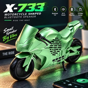 X-733 Motorcycle Shaped Portable Wireless Bluetooth Speaker – Unique Sports Bike Design, FM Radio, USB, TF Card & AUX Support_img_0