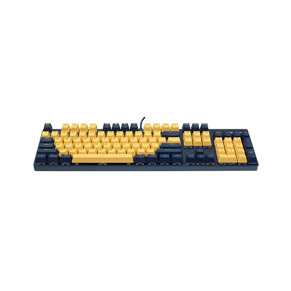 Rapoo V500 Pro Yellow-Blue Mechanical Gaming Keyboard – Full-Size 104-Key Layout, Tactile Mechanical Switches, Backlit Illumination, Anti-Ghosting & Durable Dual-Tone Design_img_3
