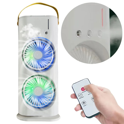 FADIUMS Portable Double-Ended Spray Fan with Humidifier – 600ml Water Tank, 3-Speed Cooling Fan, Built-in Multi-Color LED & USB Type-C Desktop Cooling Fan_img_3