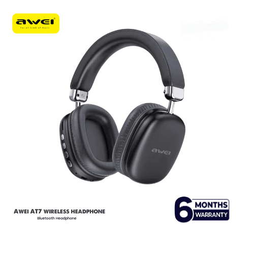 Awei AT7 Wireless Bluetooth 5.4 Headphone & Stereo Surround Speaker (2-in-1) – 70H Massive Playtime, 600mAh Battery, 40mm Drivers, Micro-SD Card Slot, Type-C & Built-In Mic_img_1