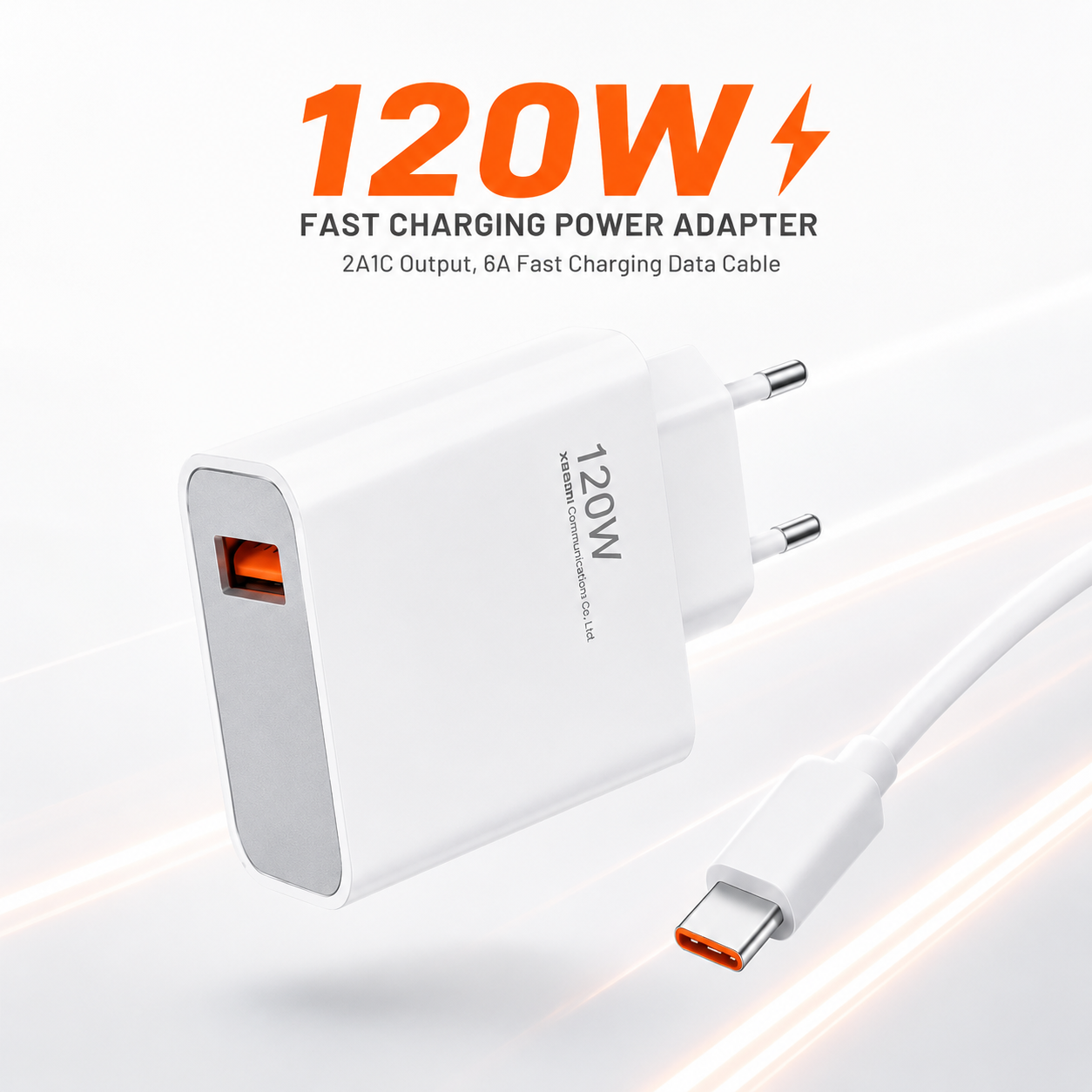 Xiaomi 120W Power Adapter Suit – Fast Wall Charger with 6A Fast Charging Data Cable & 2A1C Output Support_img_1