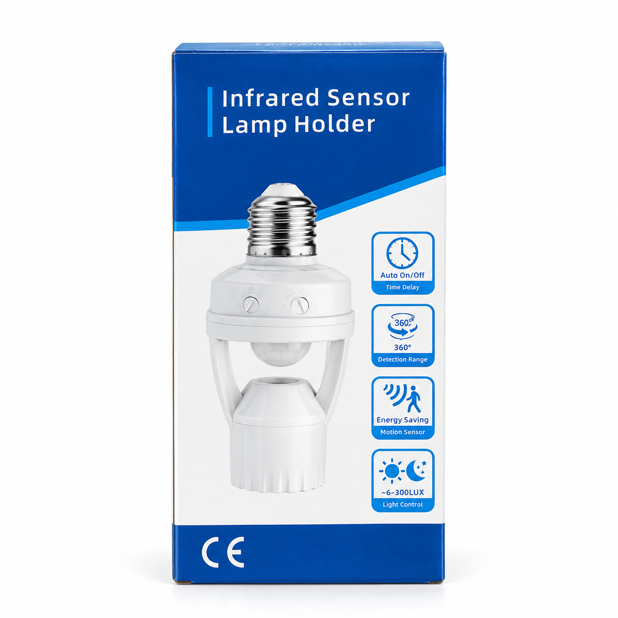 Intelligent Motion Sensor Lamp Holder – E27 Radar & Infrared Automatic Light Socket with 360° Detection, Adjustable Time-Delay & 200W Load Capacity_img_5
