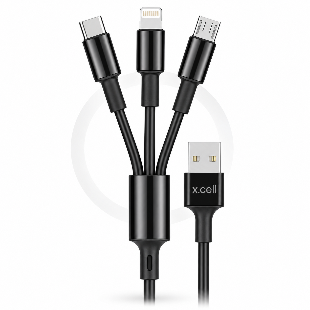 X.Cell High-Performance 3-in-1 Multi Charging Cable – 1.2M Charging Cord with USB-C, Lightning & Micro-USB Connectors for Universal Smartphones_img_2