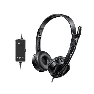 Rapoo H120 USB Stereo Wired Headset (Black) – High-Quality Stereo Sound, Flexible Rotary Microphone, Lightweight Ergonomic Design & 1-Year Warranty_img_0