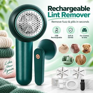 Rechargeable Fabric Shaver & Lint Remover – Electric Fuzz Trimmer with Safe Mesh Cover, USB Charging & Multi-Purpose Clothes Bobble Remover_img_0