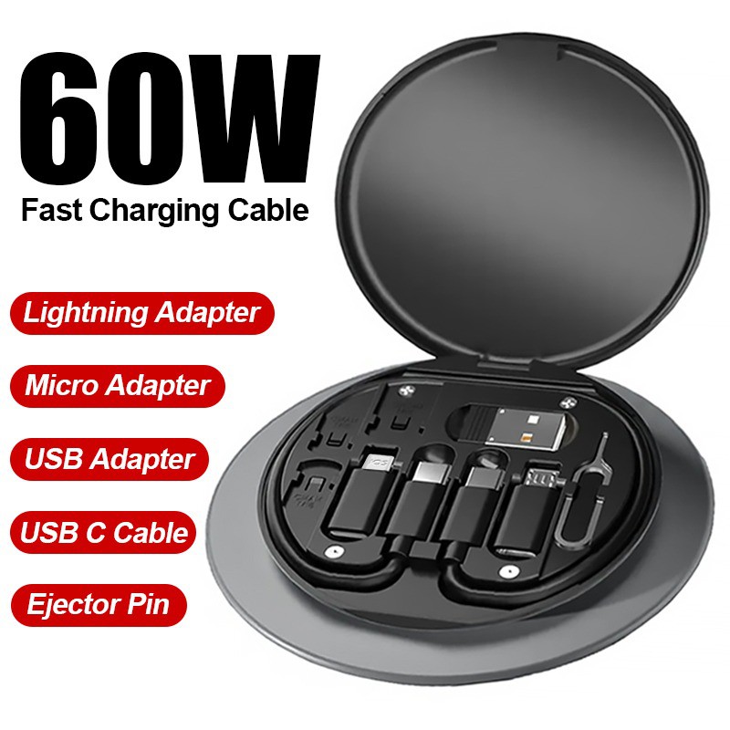 60W Fast Charging data cable 3 in 1 USB cable set storage set box_img_2