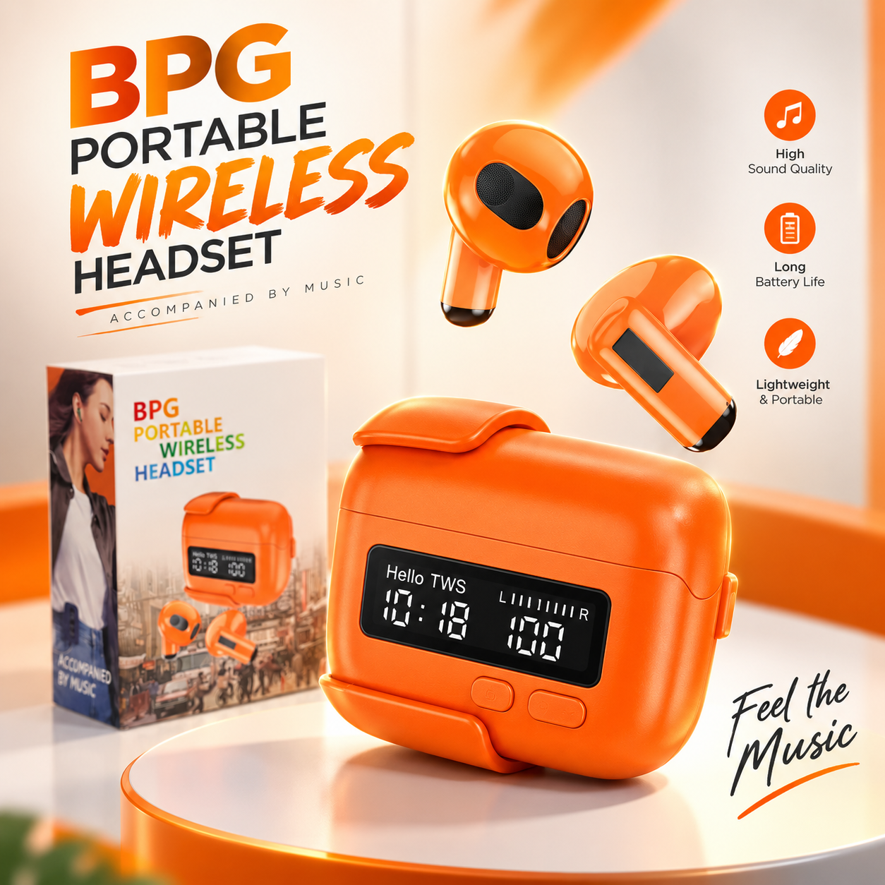 Multifunction TWS Wireless Earphones with Digital LED Clock Display – Portable Belt Clip Design, In-Ear Ergonomic Fit, Powerful Bass & Clear Voice Calling Stereo Earbuds_img_1