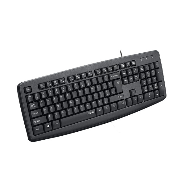 Rapoo NK2600 USB Wired Keyboard (Black) – Full-Size Layout with Integrated Palm Rest, Spill-Resistant Design, Multimedia Hotkeys & 2-Year Warranty_img_2