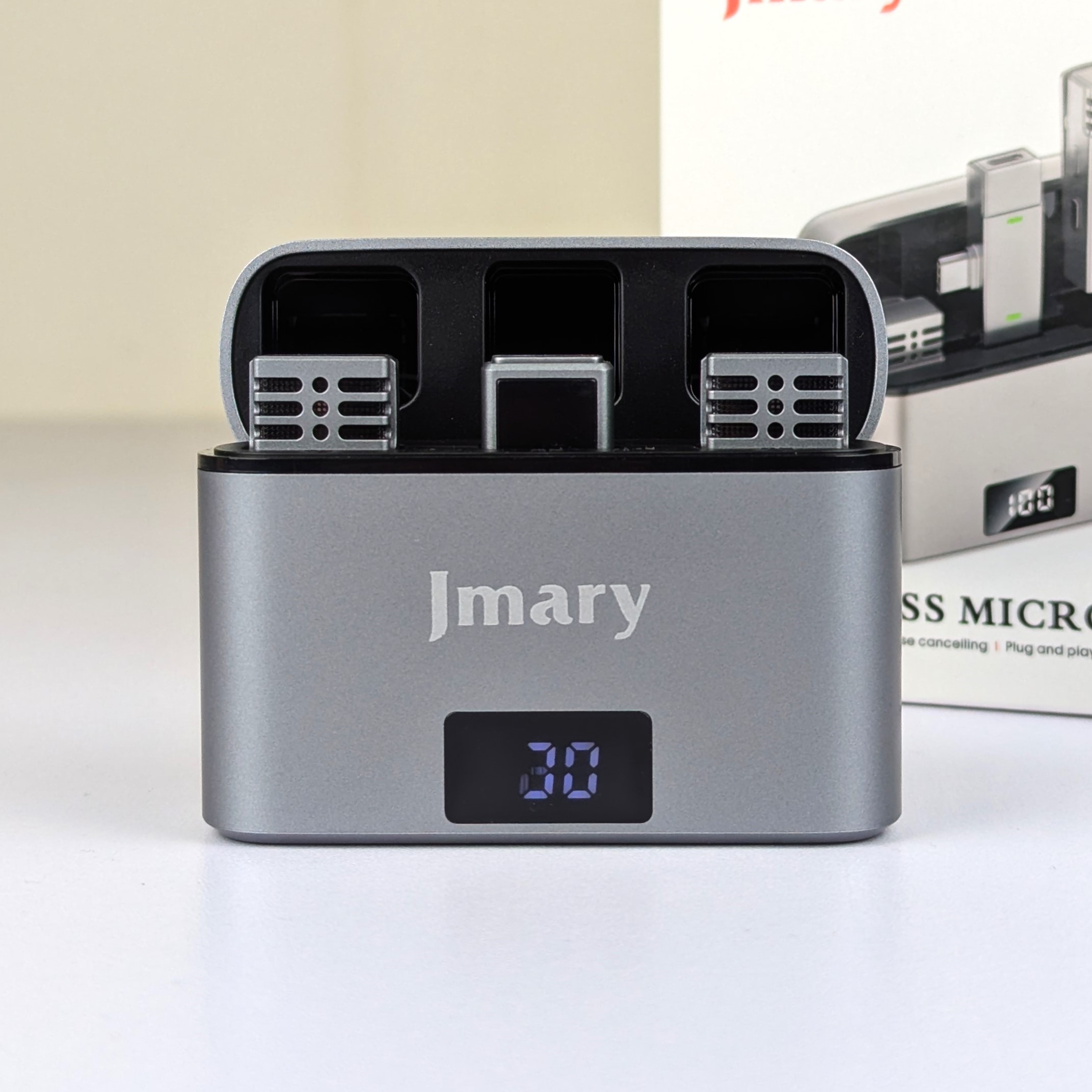 Jmary MW-15 2.4G Dual Wireless Lavalier Microphone – Type-C Plug & Play Mic with 48H Battery Charging Case, 20M Range & Low Latency for Mobile Vlogging & Interviews_img_2