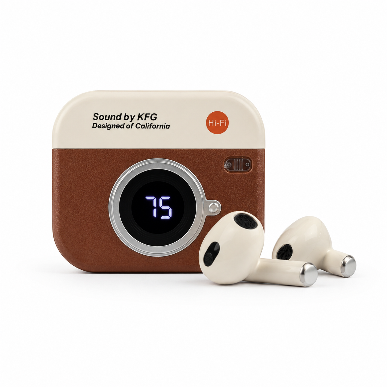 Q86 Retro Camera Design True Wireless Earbuds – Bluetooth 5.4 TWS with Leather Texture, Digital LED Display, Low Latency Gaming & ENC Noise Reduction_img_6