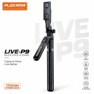 Plokama Live P9 Pro 4-in-1 Broadcast Stand – 6Ft Extendable Tripod with Rechargeable LED Light & Bluetooth Remote for Vlogging, Live Streaming & Content Creation_img_0