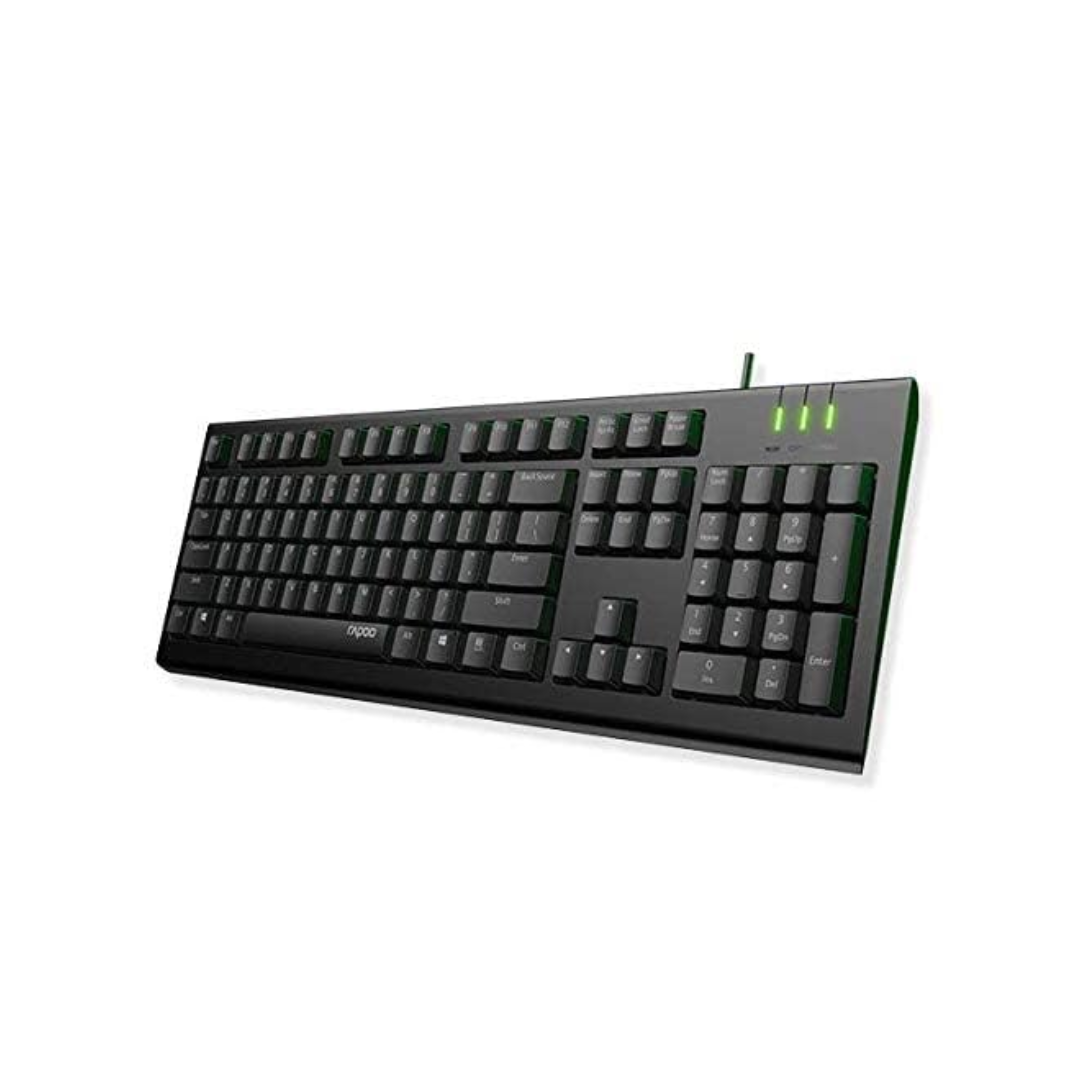 Rapoo NK1900 USB Wired Keyboard (Black) – Full-Size Layout with Palm Rest, Spill-Resistant Design, Multimedia Hotkeys & 2-Year Warranty_img_2