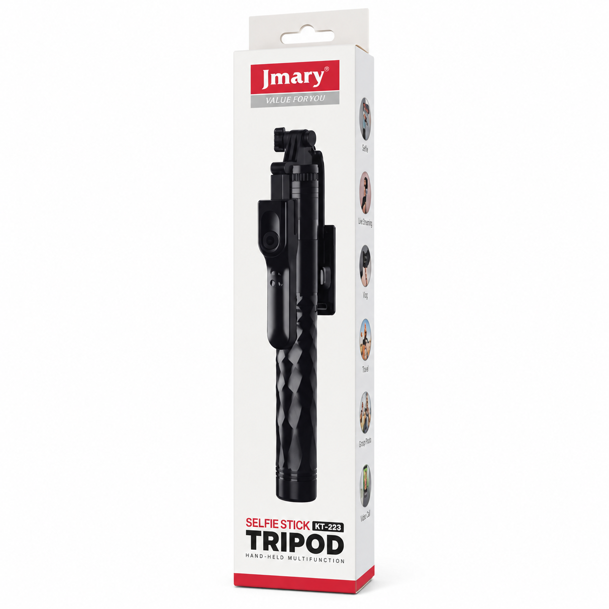 JMARY KT-239 1.75M Handheld Selfie Stick & Tripod Stand 2-in-1 – Extendable Vlogging Monopod with Universal Compatibility for Smartphones & Cameras_img_4