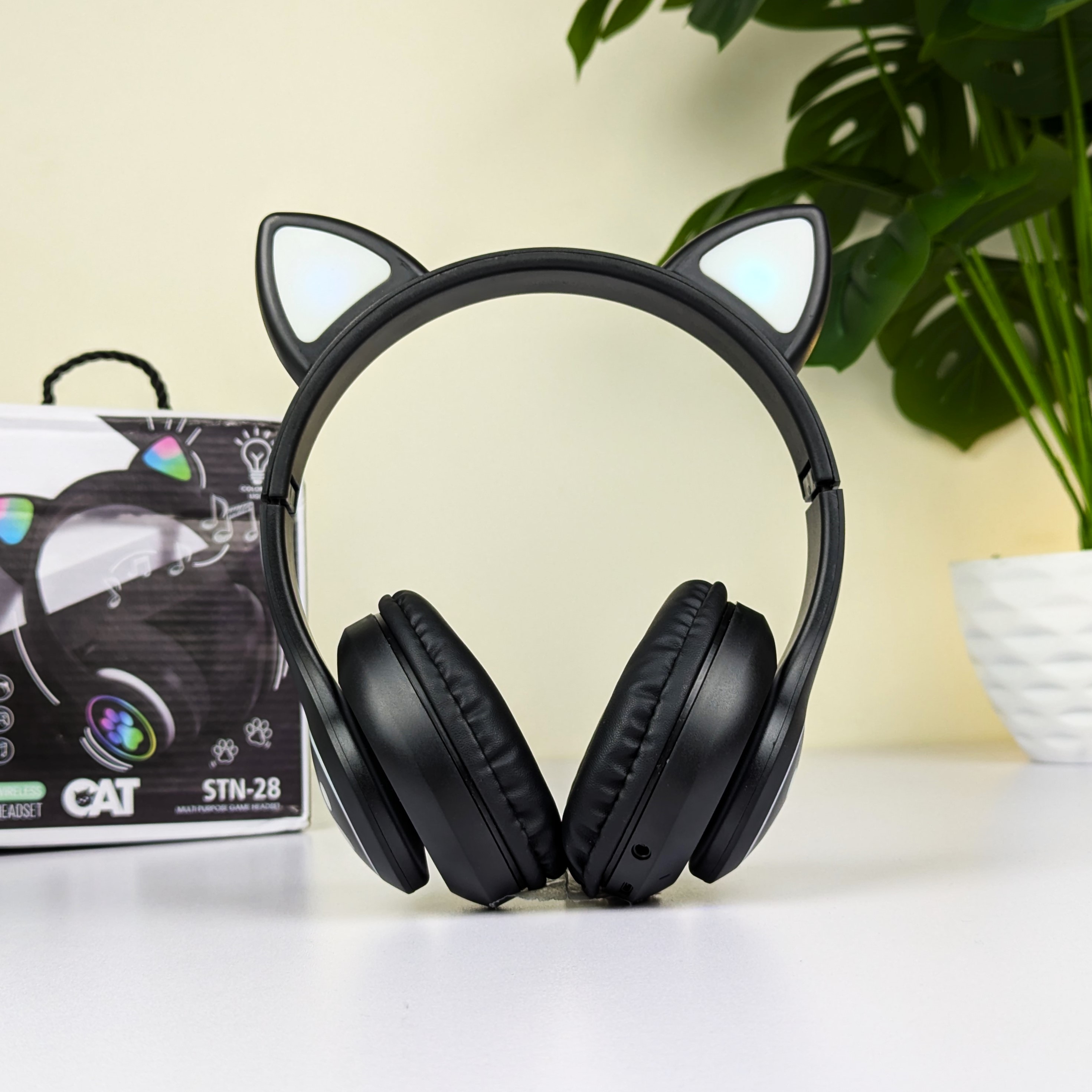 CAT STN-28 Wireless Cat Ear Headset – Bluetooth 5.0 Over-Ear Headphones with 40mm Speakers, 400mAh Battery, 7-Hour Playtime & Cute Stylish Design_img_2