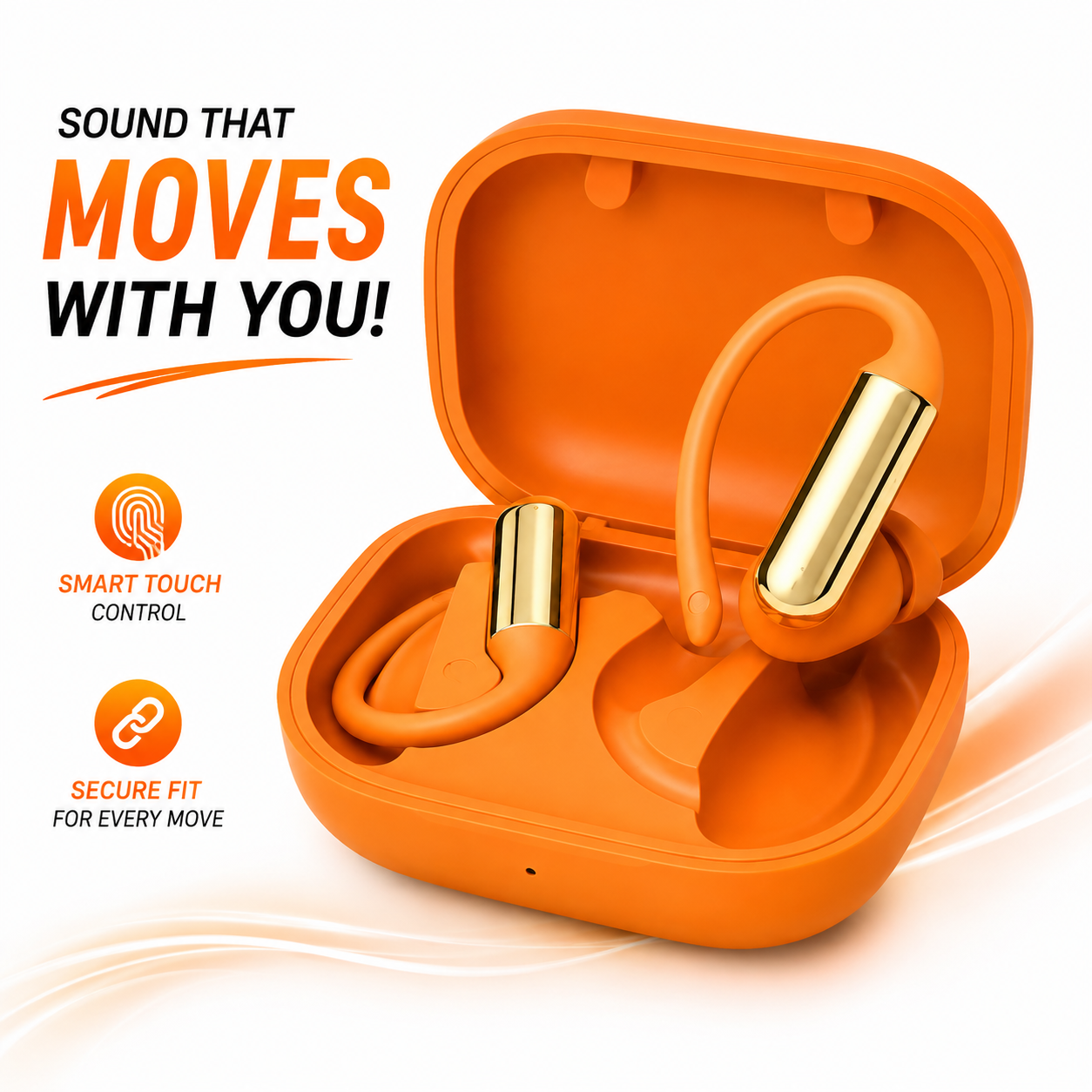 CD001 Open Ear True Wireless Earbuds – Hi-Res Audio Sports Ear-Hook Headphones with ANC Noise Cancelling, Type-C Fast Charging & Long Battery_img_1