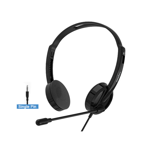 Rapoo H101 Wired Stereo Headphone (Black) – Lightweight On-Ear Headset with High-Quality Stereo Sound, Flexible Rotary Microphone, 3.5mm Jack & 1-Year Warranty_img_3
