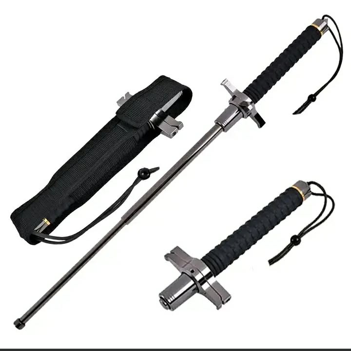 28 Inch Expandable Defence Stick – Heavy Duty Hardened Steel Tactical Baton with Glass Breaker Tip & Anti-Slip Rubber Grip for Personal Safety_img_2