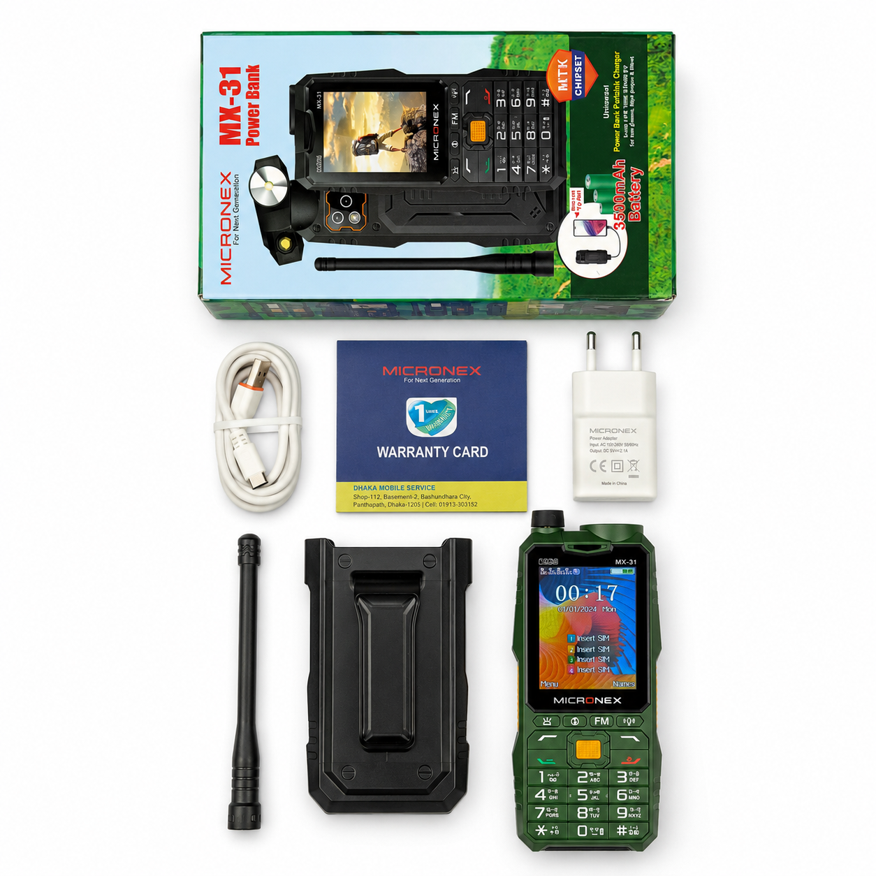 Micronex MX31 Phone Network Antenna Mobile 5500mAh Battery 4 SIM_img_5