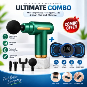Mini Deep Tissue Therapy Massager SL-720 & Smart Mini Neck Massager Combo – Portable Rechargeable Electronic Body & Muscle Pain Relief Massager Set_img_0