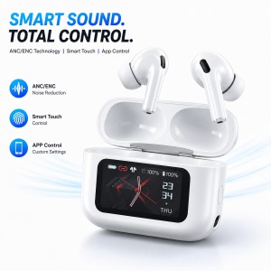 A9 Pro True Wireless Earbuds – Smart Touch Screen Display, ANC & ENC Noise Cancellation, Dedicated App Support & TWS Bluetooth Earphones_img_0