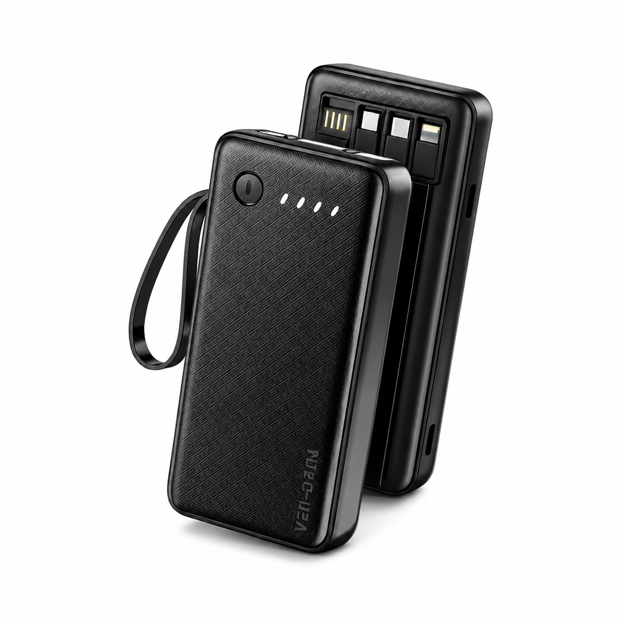 VEN-DENS 10000mAh Power Bank (VD-PB058) – Portable Charger with Built-in Type-C, Micro & Lightning Cables, Fireproof Shell & LED Indicator_img_2
