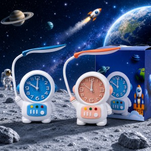 Astronaut Desk Lamp with Alarm Clock – 2-in-1 Rechargeable Kids Study Light and Night Light with Flexible Neck_img_0