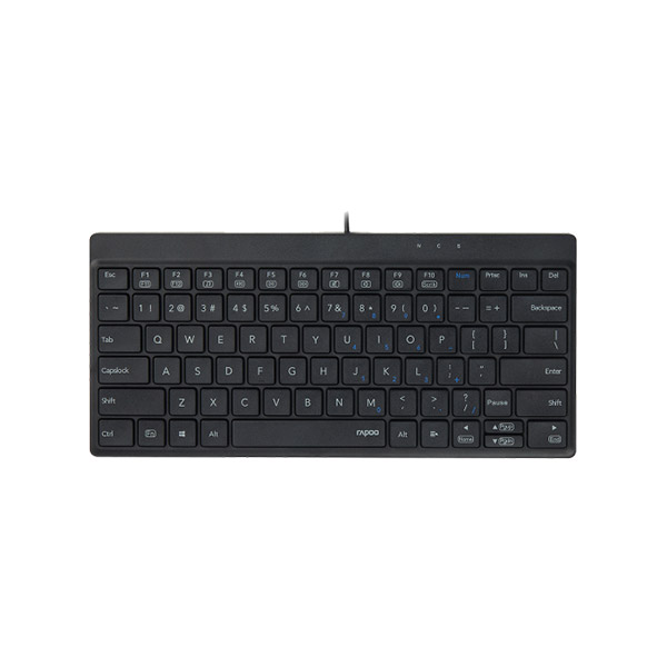 Rapoo NK8000 USB Wired Compact Keyboard (Black) – Space-Saving 80-Key Layout, Durable Laser-Carved Keycaps, FN Multimedia Hotkeys & 2-Year Warranty_img_1