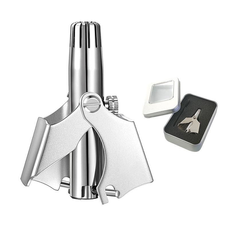 Premium Stainless Steel Manual Nose Hair Trimmer – Painless, Battery-Free, Washable & Portable Ear & Nose Grooming Clipper Tool for Men & Women_img_2