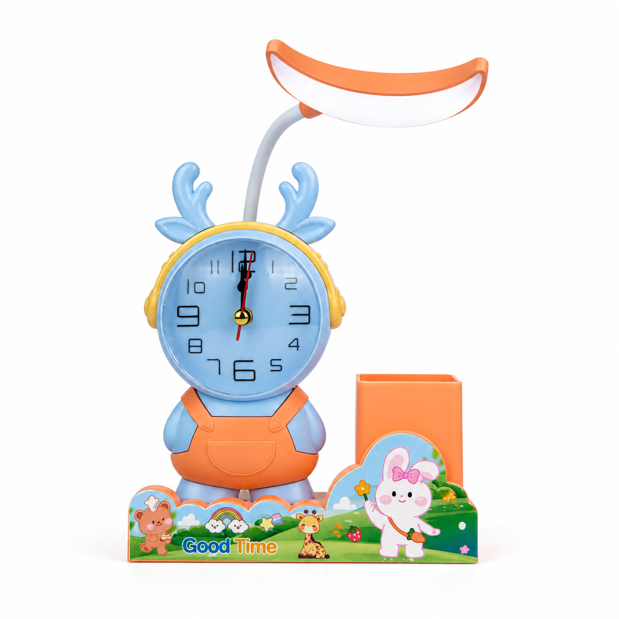 3 in 1 Table Lamp with Analog Clock & Pen Holder_img_4