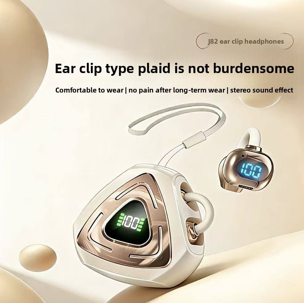 J82 Open-Ear Clip-On True Wireless Earbuds – Bluetooth 5.4 TWS Gaming Headphones with Digital LED Display, Low Latency & IPX4 Waterproof_img_3