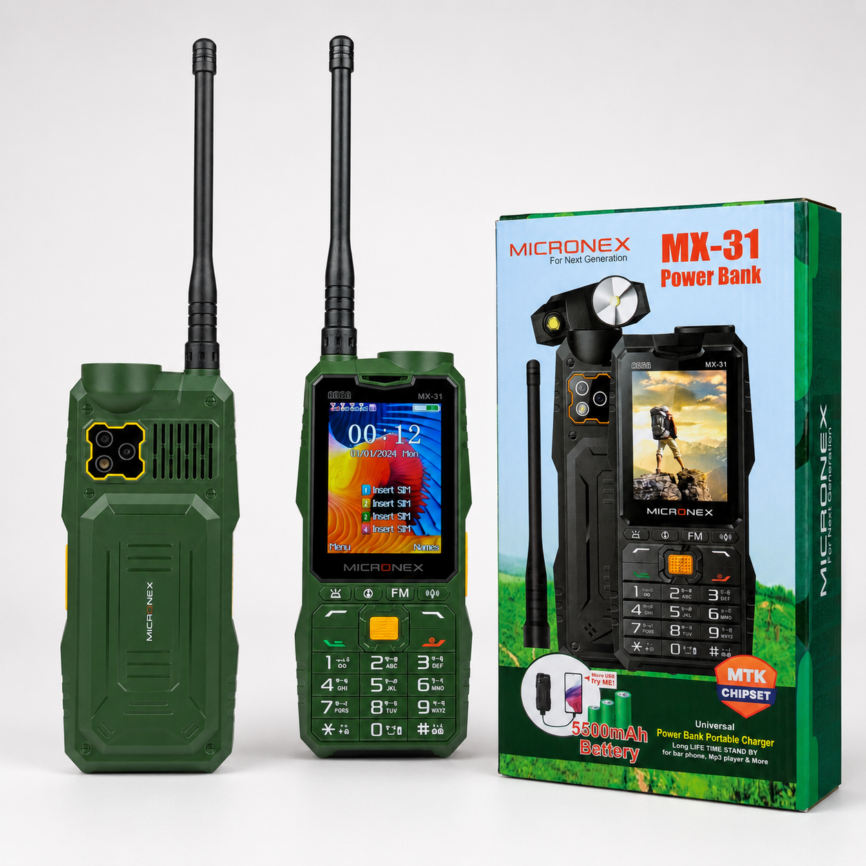 Micronex MX31 Phone Network Antenna Mobile 5500mAh Battery 4 SIM_img_1