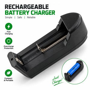 Universal Rechargeable Battery Charger – Multi-Functional Wall AC Fast Smart Charger with Auto-Stop, LED Indicator for 18650, 14500, 16340 & More Lithium-Ion Batteries_img_0