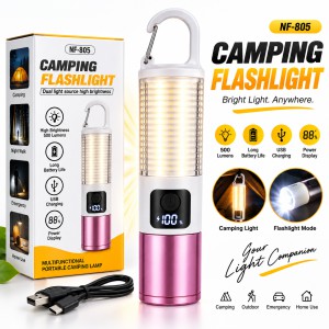 Rechargeable LED Camping Flashlight – 500 Lumens Portable Tactical Torch with Big Floodlight, Digital Battery Display & USB Charging_img_0
