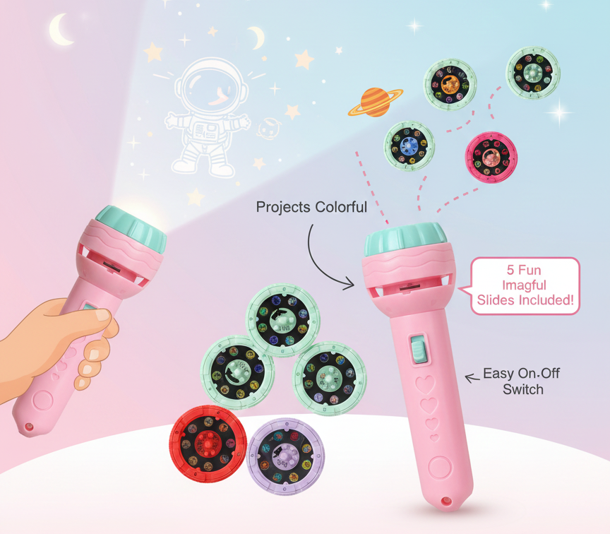 Mini Projector Torch Kids Flashlight_img_1