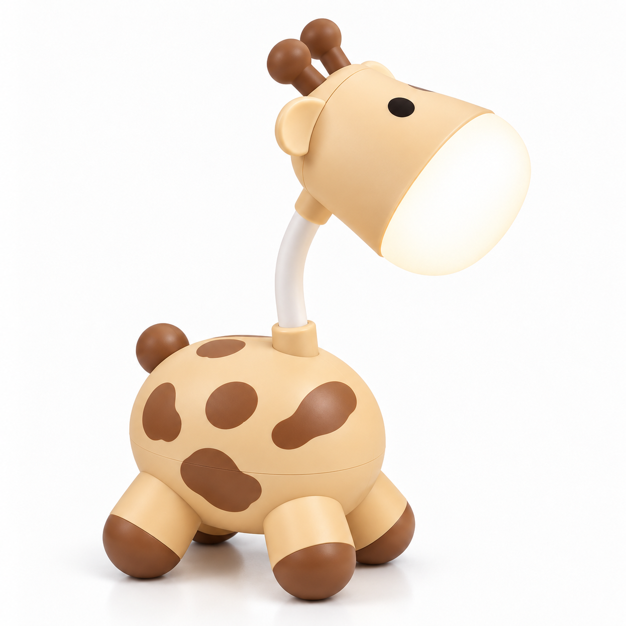 Cute Giraffe Night Light & Desk Lamp – Flexible Gooseneck Rechargeable LED Reading Lamp with Micro-USB Charging for Kids Room & Bedside Decor_img_2