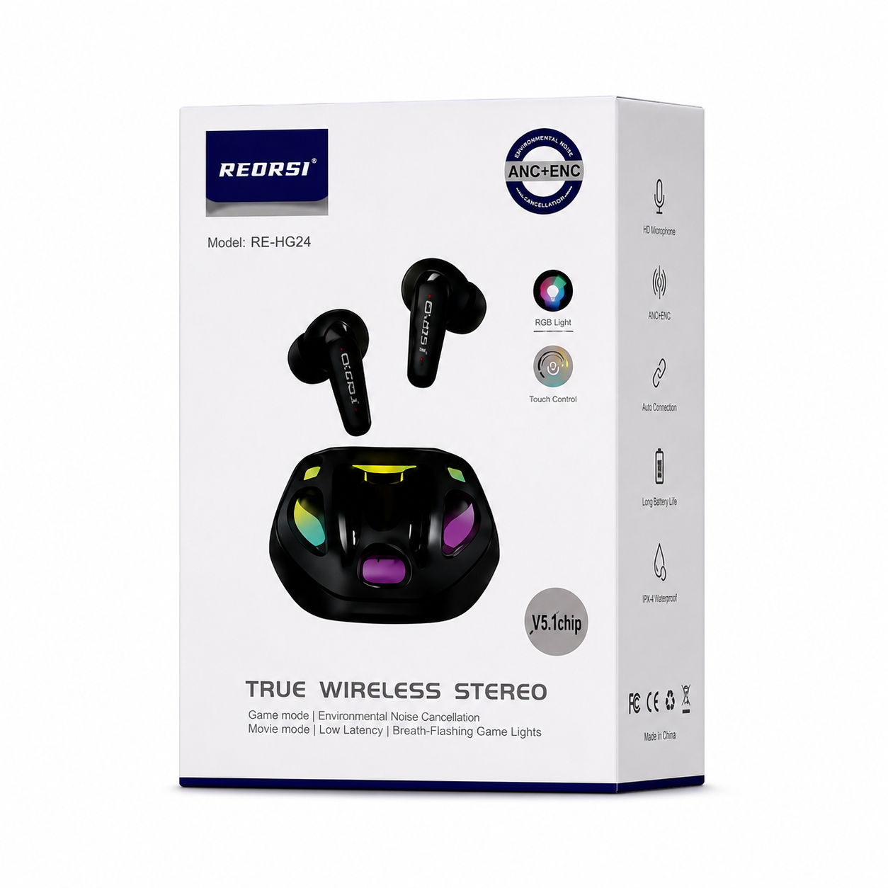 RECRSI RE-HG24 ANC & ENC Gaming Earbuds | Low Latency, Active Noise Cancellation, Crystal-Clear Calls & Immersive Sound_img_3