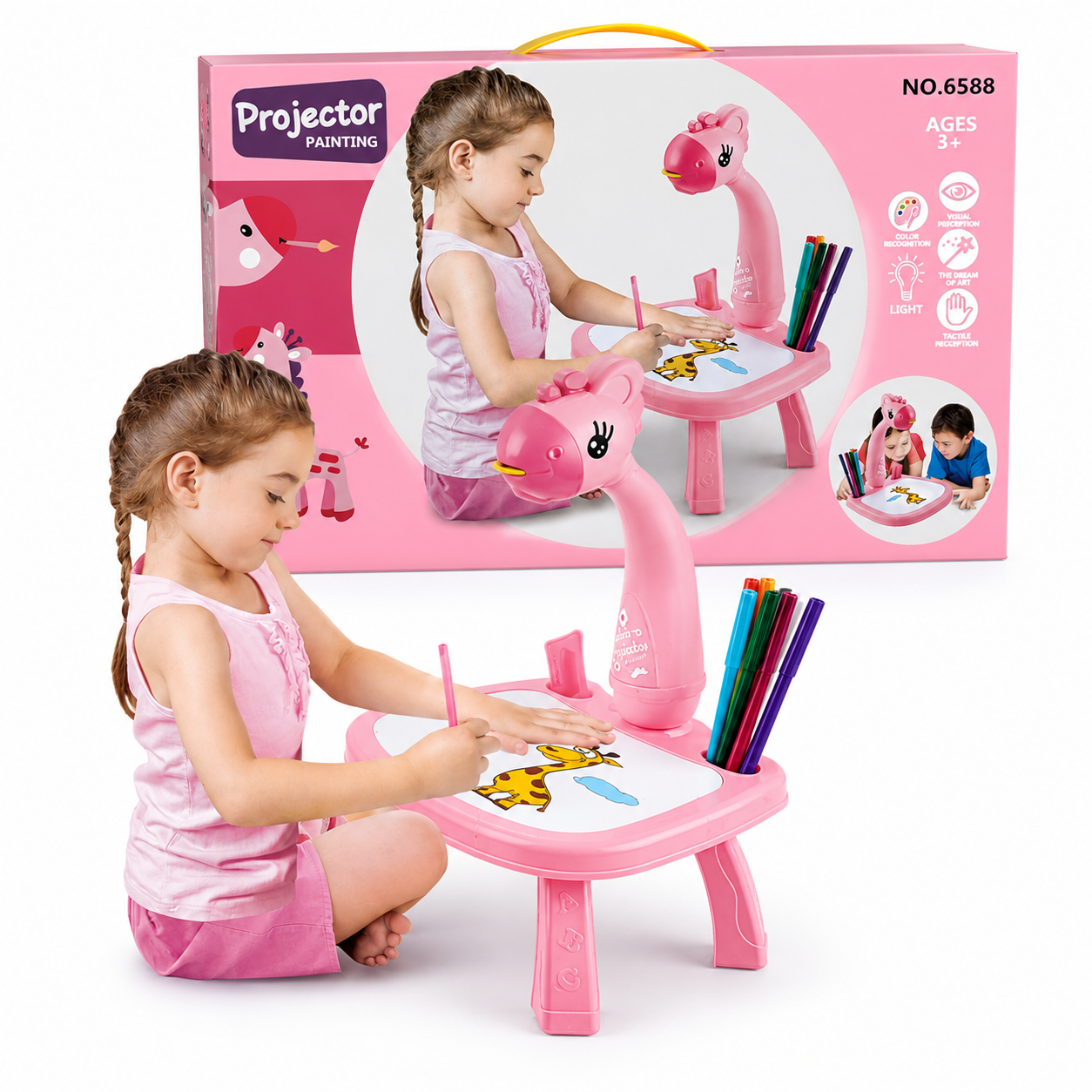 Little Hands Drawing Projector Table for Kids | Trace & Draw Educational Art Toy with Light | Safe ABS Doodle Board for Toddlers, Boys & Girls_img_4